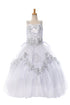 Big Girls White Virgin Mary Beaded Lace Bow Bolero Communion Dress 7-24 - SophiasStyle.com
