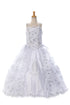 Big Girls White Virgin Mary Beaded Lace Bow Line Bolero Communion Dress 7-24 - SophiasStyle.com