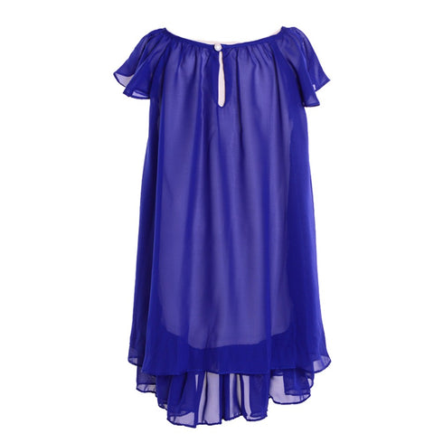 Petite Adele Little Girls Royal Blue Flower Pin Chiffon Flower Girl Dress 2T-6 - SophiasStyle.com