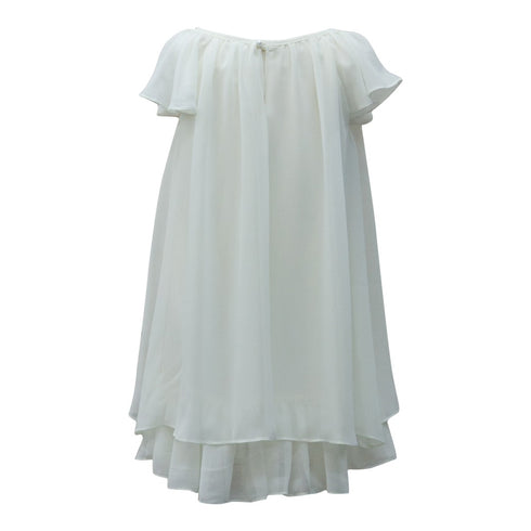 Petite Adele Big Girls Ivory Flower Pin Chiffon Junior Bridesmaid Dress 8-12 - SophiasStyle.com