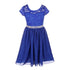 Lace and Chiffon Junior Bridesmaid Party Dress with Stone Belt, Sizes 8-14 - SophiasStyle.com