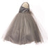 Petite Adele Big Girls Grey Satin Glitter Mesh Junior Bridesmaid Dress 8-12 - SophiasStyle.com