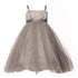 Petite Adele Big Girls Grey Satin Glitter Mesh Junior Bridesmaid Dress 8-12 - SophiasStyle.com