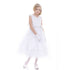 Petite Adele Big Girls White Eyelash Lace Organza Communion Dress 8-12 - SophiasStyle.com