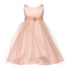 Petite Adele Little Girls Pink Dull Satin Glitter Brooch Flower Girl Dress 2T-6 - SophiasStyle.com