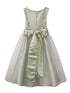 Petite Adele Girls Dull Satin Tulle Overlay Broche Flower Girl Dress 2T-12 - SophiasStyle.com