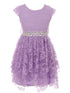 Just Kids Big Girls Lilac Lace Cap Sleeved Easter Junior Bridesmaid Dress 8-14 - SophiasStyle.com