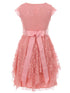 Just Kids Big Girls Rose Lace Cap Sleeved Easter Junior Bridesmaid Dress 8-14 - SophiasStyle.com