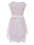 Just Kids Big Girls White Lace Cap Sleeved Ruffle Junior Bridesmaid Dress 8-14 - SophiasStyle.com