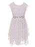 Just Kids Big Girls White Lace Cap Sleeved Ruffle Junior Bridesmaid Dress 8-14 - SophiasStyle.com