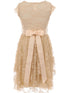 Just Kids Big Girls Champagne Lace Ruffle Easter Junior Bridesmaid Dress 8-14 - SophiasStyle.com
