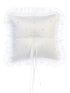 Tip Top Kids Boys White Ruffled Edge Pearls Satin Ring Bearer's Pillow - SophiasStyle.com