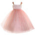 Petite Adele Little Girls Blush Pearl Shoulder Mesh Flower Girl Dress 2T-6 - SophiasStyle.com