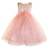 Petite Adele Little Girls Blush Pearl Shoulder Mesh Flower Girl Dress 2T-6 - SophiasStyle.com