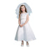 Petite Adele Big Girls White Satin Rhinestone Pearl Communion Dress 7-16 - SophiasStyle.com