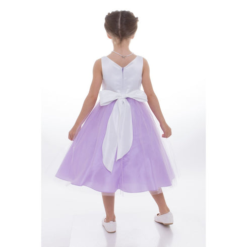 Petite Adele Big Girls Lilac Rhinestone Belt Junior Bridesmaid Dress 8-16 - SophiasStyle.com