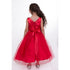 Petite Adele Little Girls Red Satin Tulle Rhinestone Flower Girl Dress 2-6 - SophiasStyle.com