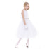 Petite Adele Little Girls White Rhinestone Neckline Belt Flower Girl Dress 2-6 - SophiasStyle.com