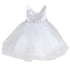 Petite Adele Little Girls White Satin Tulle Tea Length Flower Girl Dress 2-6 - SophiasStyle.com