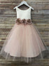 Petite Adele Big Girls Blush Silk Satin Tulle Junior Bridesmaid Dress 8-12 - SophiasStyle.com