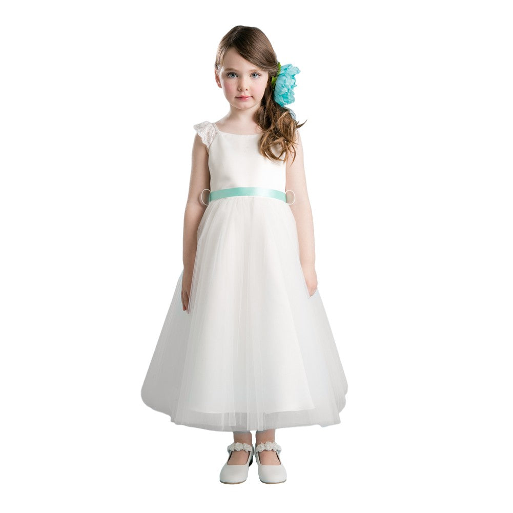 Little Girls Ivory Rhinestone Lace Easter Flower Girl Dress 2T-6 main image 0