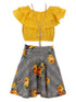 Just Kids Girls Multi Colors Solid Top Necklace Checkered Floral Skirt Set 4-14 - SophiasStyle.com