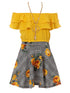 Just Kids Girls Multi Colors Solid Top Necklace Checkered Floral Skirt Set 4-14 - SophiasStyle.com