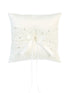 Tip Top Kids Boys Ivory Square Ribbon Rhinestone Accent Ring Bearer's Pillow - SophiasStyle.com