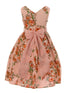 Just Kids Big Girls Blush Flower Print Linen Sleeveless Easter Dress 8-14 - SophiasStyle.com