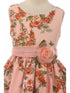 Just Kids Big Girls Blush Flower Print Linen Sleeveless Easter Dress 8-14 - SophiasStyle.com