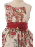 Just Kids Big Girls Champagne Flower Print Linen Elegant Easter Dress 8-14 - SophiasStyle.com