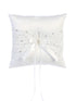Tip Top Kids Boys White Square Ribbon Rhinestone Accent Ring Bearer's Pillow - SophiasStyle.com