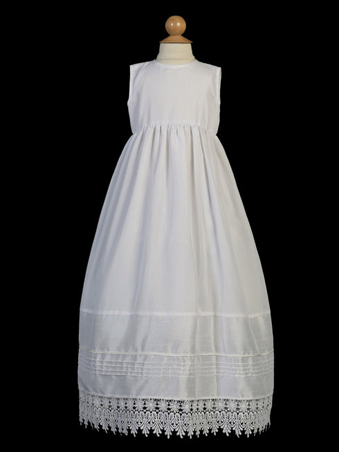 Tip Top Kids Baby Girls White Ropone Bonnet Short Sleeve Baptism Gown 6-18M - SophiasStyle.com