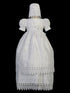 Tip Top Kids Baby Girls White Ropone Bonnet Short Sleeve Baptism Gown 6-18M - SophiasStyle.com