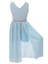 Girls Multi Colors Stone Belt Special Occasion Jumpsuit Dress 4-14 - SophiasStyle.com