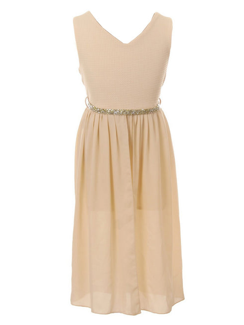 Girls Multi Colors Stone Belt Special Occasion Jumpsuit Dress 4-14 - SophiasStyle.com