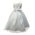 Petite Adele Little Girls Ivory Satin Tulle Decorated Flower Girl Dress 2T-6 - SophiasStyle.com