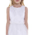 Petite Adele Little Girls White Satin Tulle Decorated Flower Girl Dress 2T-6 - SophiasStyle.com