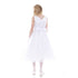 Petite Adele Big Girls White Satin Tulle Decorated Junior Bridesmaid Dress 8-16 - SophiasStyle.com