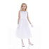 Petite Adele Big Girls White Satin Tulle Decorated Junior Bridesmaid Dress 8-16 - SophiasStyle.com