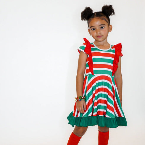 christmas-stripe-twirl-dress-just-for-littles®️ - Sophia's Style -2