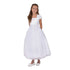 Kids Dream Little Girls White Satin Mesh Beadwork Flower Girl Dress 2-6 - SophiasStyle.com