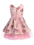 Just Kids Big Girls Rose Floral Print Brooch Hi Low Junior Bridesmaid Dress 8-14 - SophiasStyle.com