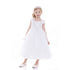 Petite Adele Big Girls White Poly Dupioni Satin Brooch Flower Girl Dress 8-12 - SophiasStyle.com