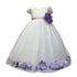 Petite Adele Big Girls White Lavender Floating Petals Flower Girl Dress 8-12 - SophiasStyle.com