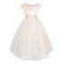 Kids Dream Big Girls Ivory Satin Mesh Lace Beadwork Communion Dress 8-16 - SophiasStyle.com