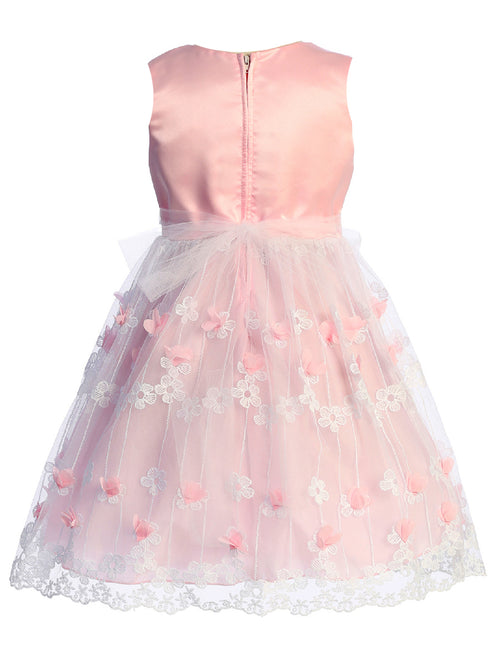 Little Girls Blush Flower Appliques Embroidered Tulle Flower Girl Dress 4-6 - SophiasStyle.com