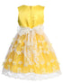 Little Girls Yellow Flower Appliques Embroidered Tulle Flower Girl Dress 4-6 - SophiasStyle.com