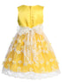 Big Girls Yellow Flower Appliques Embroidered Tulle Junior Bridesmaid Dress 8-14 - SophiasStyle.com