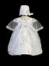Tip Top Kids Baby Girls White Maria Sparkle Embroidery Christening Dress NB-24M - SophiasStyle.com